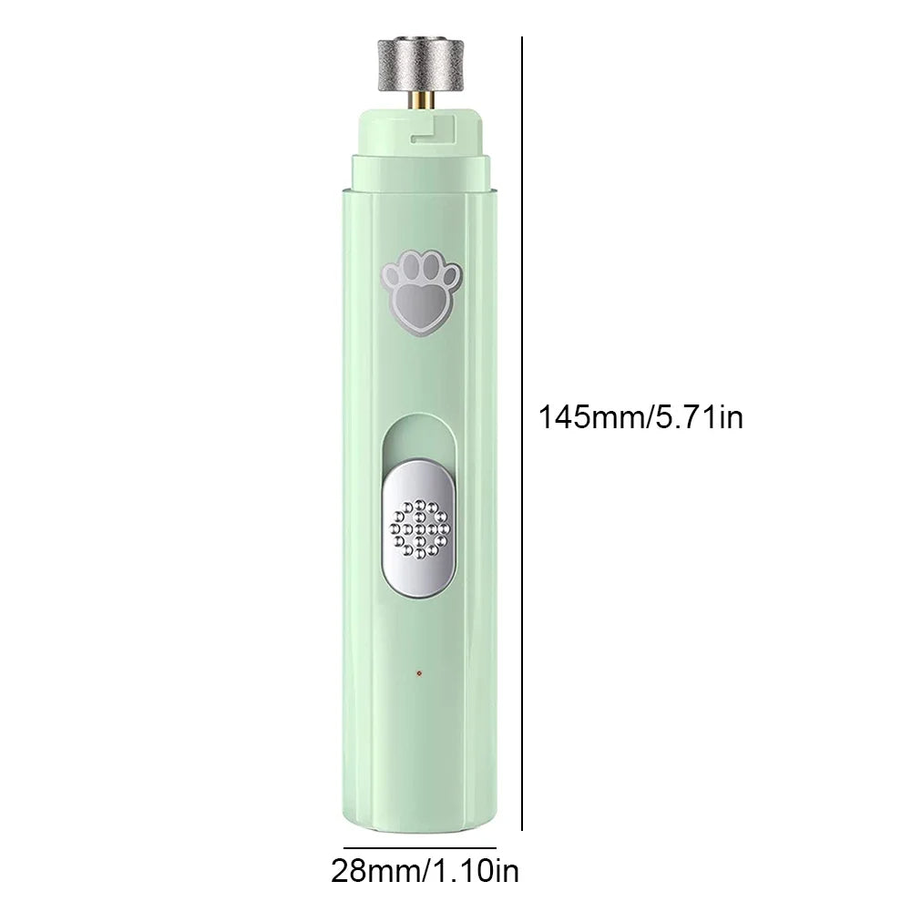 Lime à ongles électrique chat vert menthe, format allongé avec embout diamanté