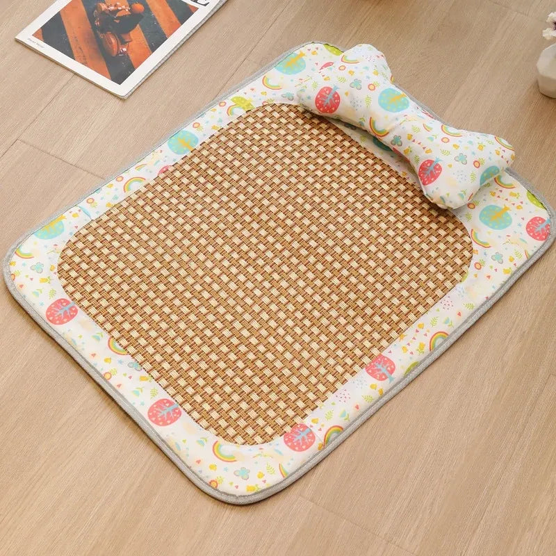 Tapis Rafraîchissant pour Chat | Rotin Naturel Respirant
