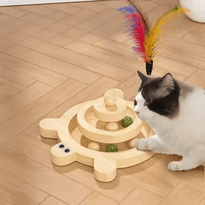 Jouet en Bois - SpinningCatToy™ - Grenouille - Universduchat