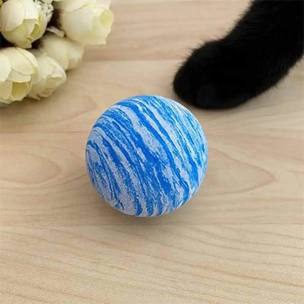 Balle pour chat rayée bleu clair