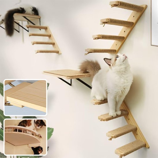 Arbre Ă  chat en bois | Design Vertical mural - Universduchat