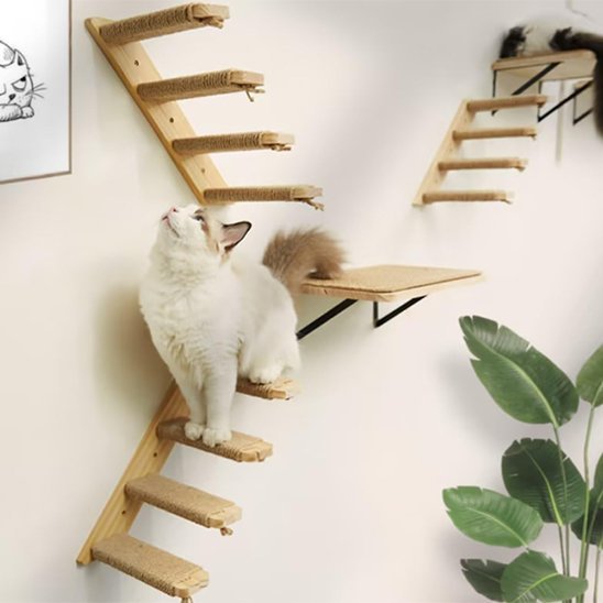 Arbre Ă  chat en bois | Design Vertical mural - Universduchat