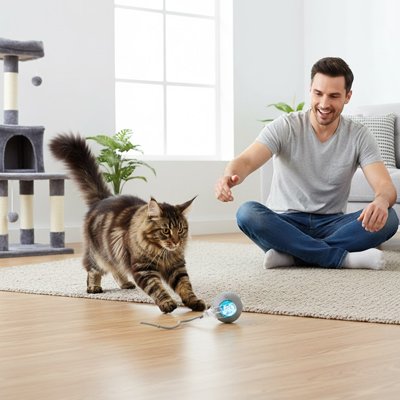 Balle interactive chat - comment jouer avec son chat et ses chatons