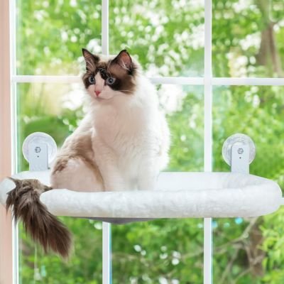Hamac pour chat blanc suspendu