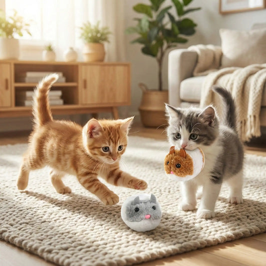 Jouets pour chatons actifs - chat qui miaule avec son jouet