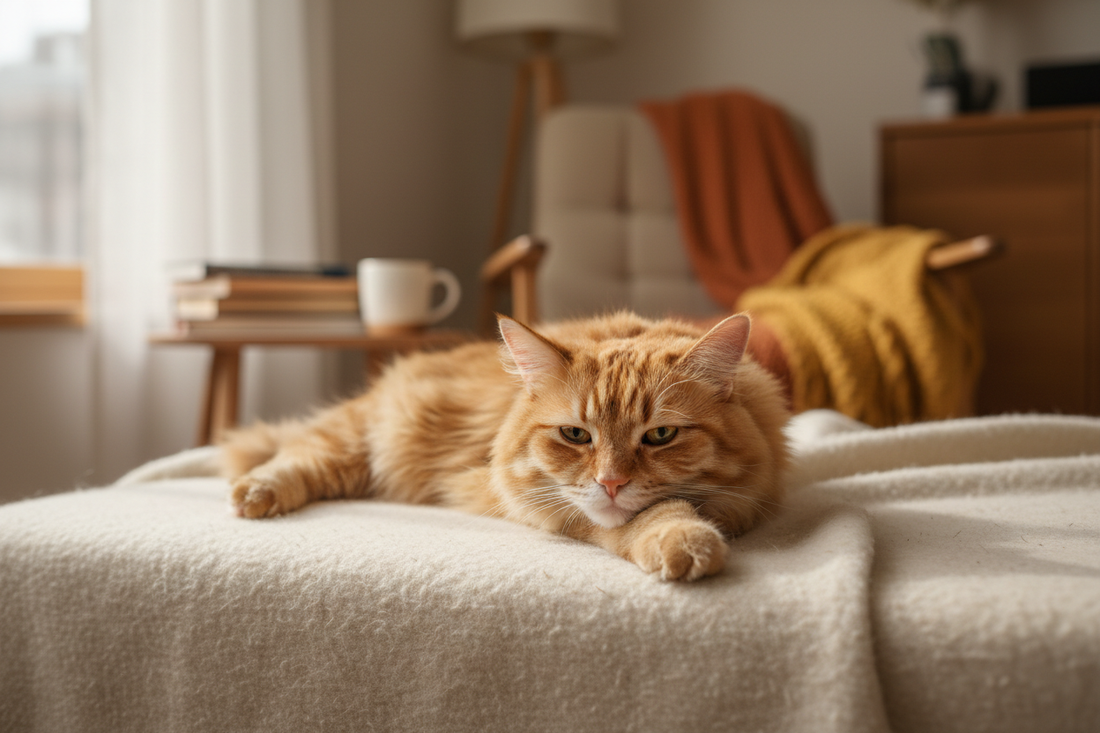 Chat malheureux et stressé - signes d'un chat triste ou anxieux