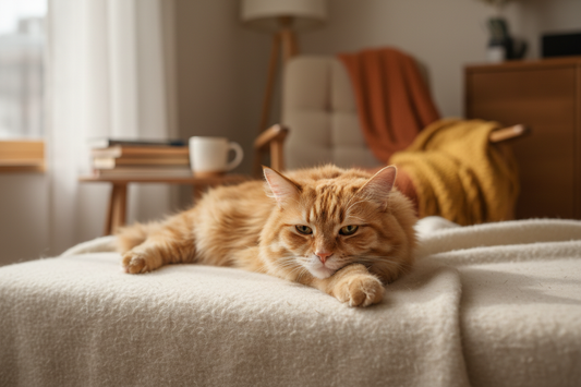 Chat malheureux et stressé - signes d'un chat triste ou anxieux