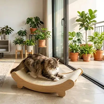 Chat en train de griffer un griffoir en sisal