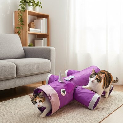 Tunnel pour chat - jouet interactif pour stimuler votre félin