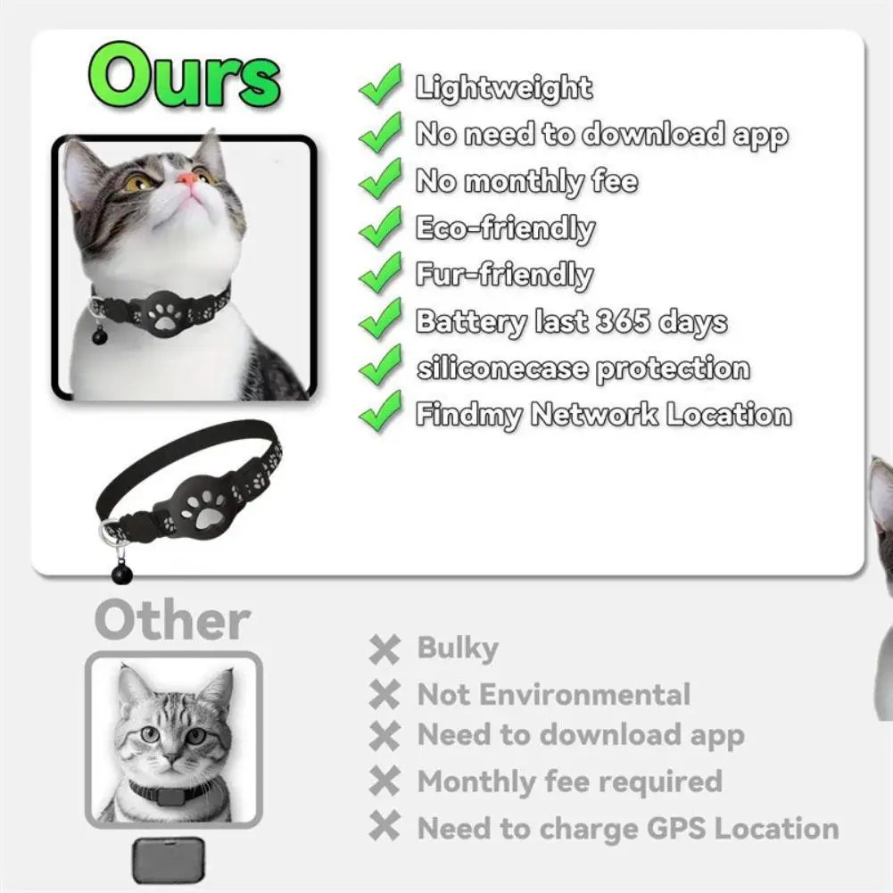 Emballage du collier GPS traceur pour animal avec icône de localisation et caractéristiques