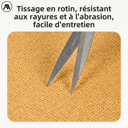 Coussin Rafraîchissant en Rotin pour Chat – Corbeille Naturelle avec Oreiller Amovible