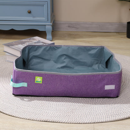 Bac à litière OdorControl pliable en tissu Oxford violet, ouverture supérieure