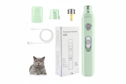 Lime à ongles électrique pour chat vert menthe, rechargeable USB, tête diamantée
