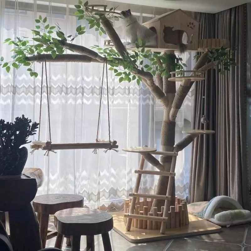 Arbre à Chat en Bois | Naturel Élégance - Universduchat