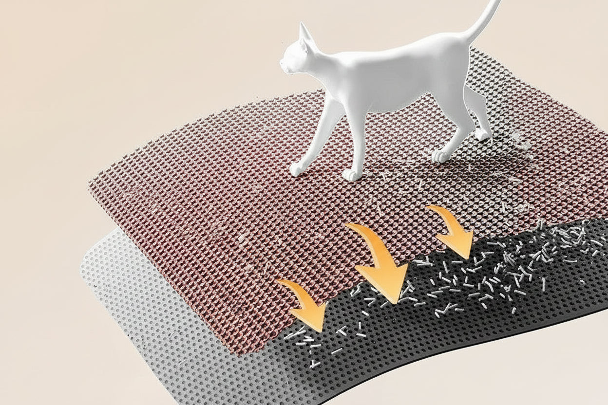 Tapis de litière EVA sombre à picots, aide à limiter l’humidité