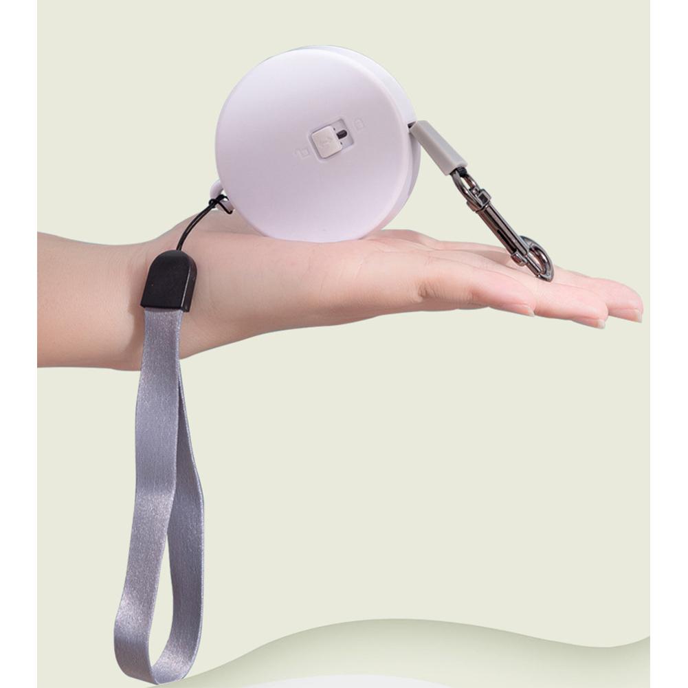 Enrouleur automatique pour laisse de chat blanc, bouton de verrouillage au centre