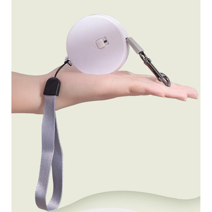 Enrouleur automatique pour laisse de chat blanc, bouton de verrouillage au centre