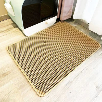 Tapis de litière EVA beige à picots, rectangulaire, surface anti-glisse