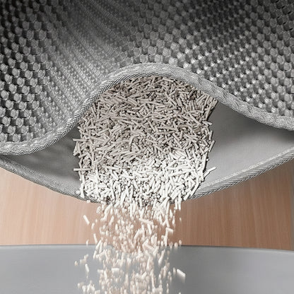 Tapis de litière EVA gris à picots, litière à grains emprisonnée dans la surface