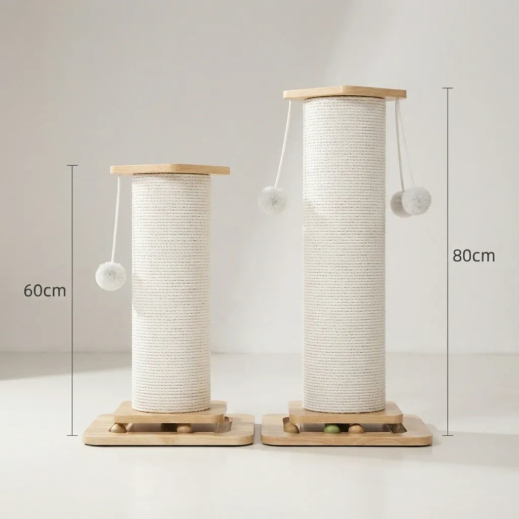 Griffoir chat en sisal naturel | Poteau XXL 60 ou 80 cm | Base stable