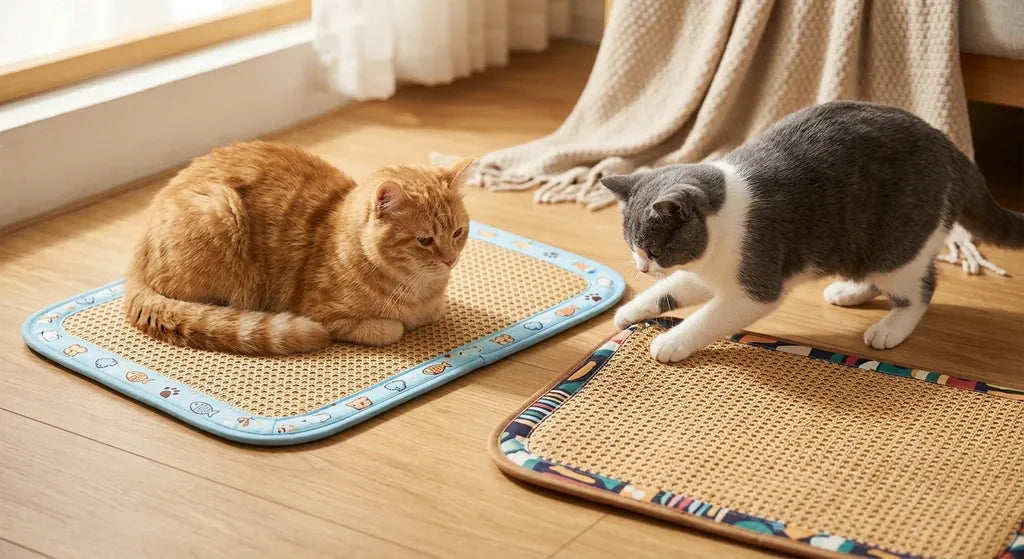 Tapis Rafraîchissant pour Chat | Rotin Naturel Respirant