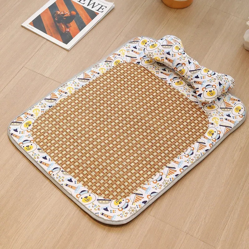 Tapis Rafraîchissant pour Chat | Rotin Naturel Respirant