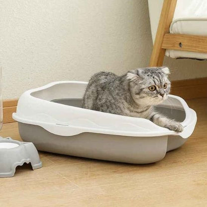 Bac à litière chat | Design semi ferme gris