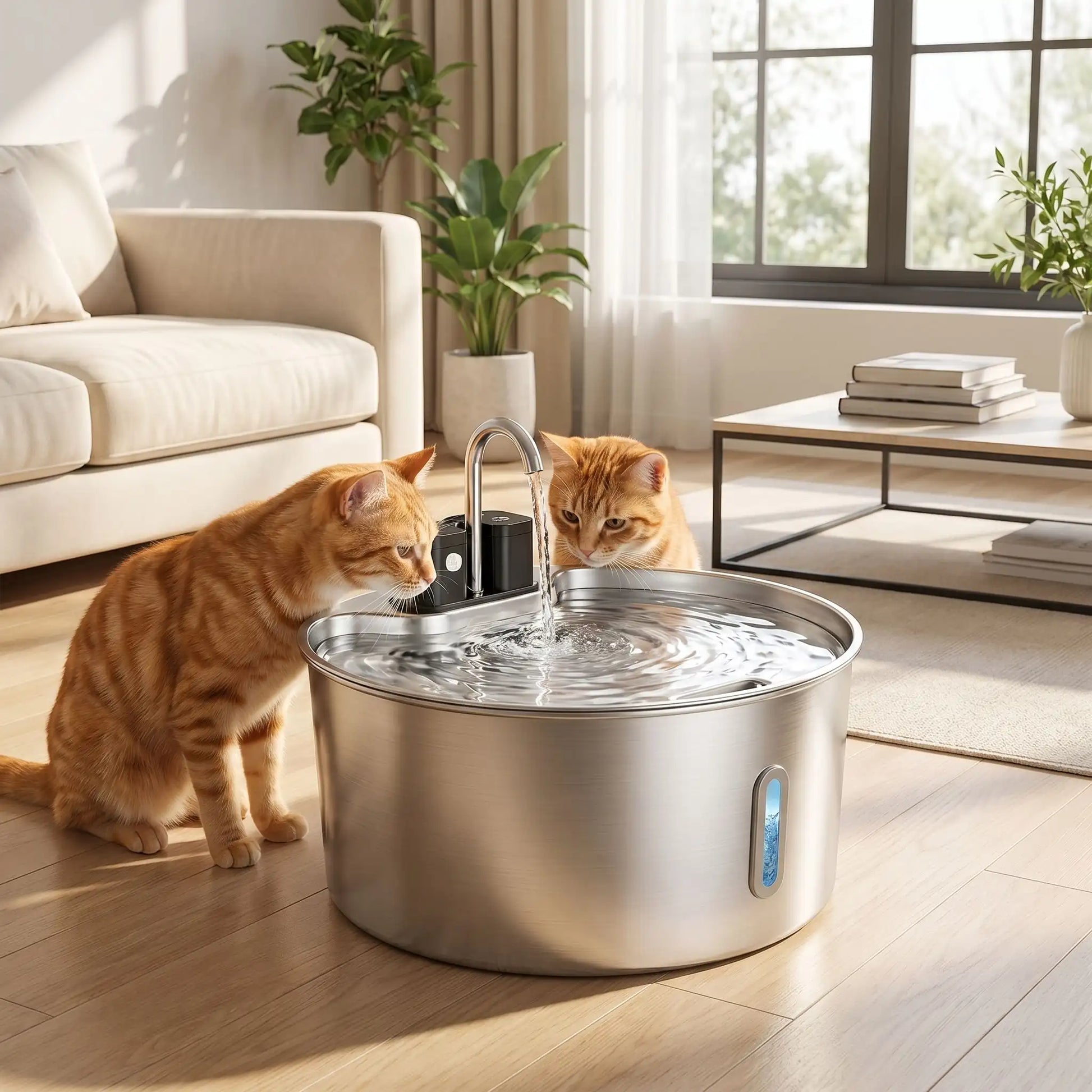 Fontaine à Eau pour chat entrain de boire