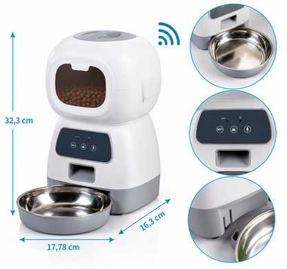 Distributeur de croquettes connecté et fontaine à eau 2 L pour chat"
generated-image.