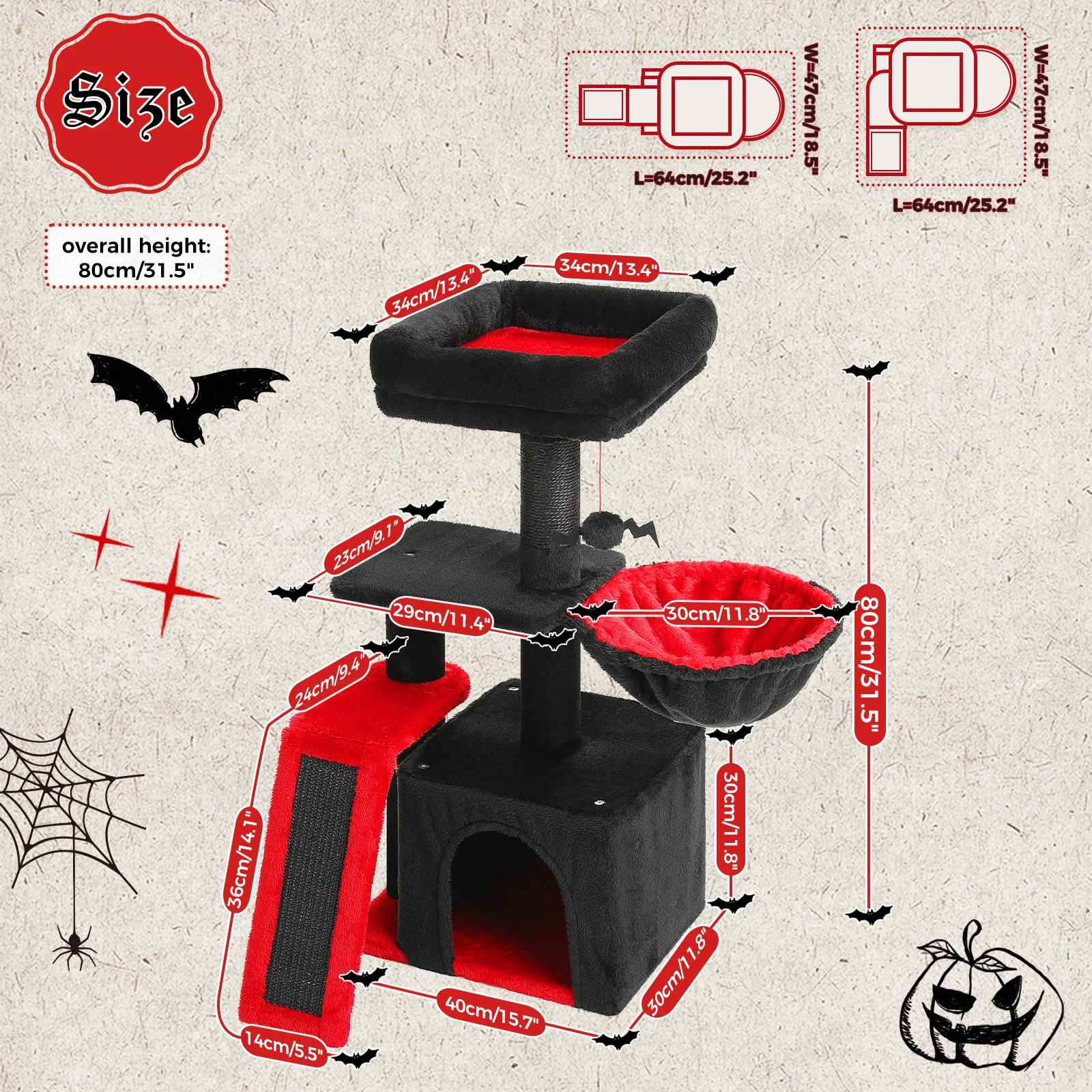 Petit arbre à chat modulable halloween 2025