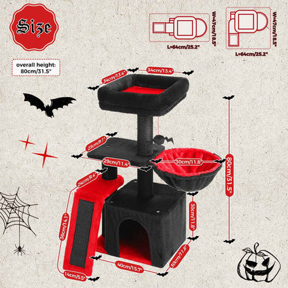 Petit arbre à chat modulable halloween 2025
