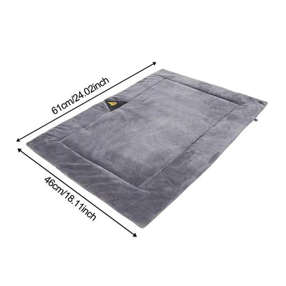 Tapis auto-chauffant pour chat gris, coussin rectangulaire avec étiquette