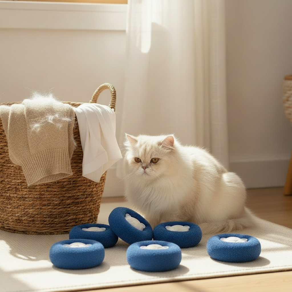 Ambiance chat + 5 balles bleues sans panda