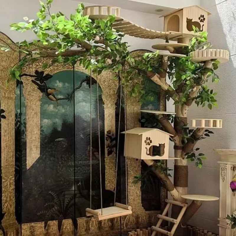 Arbre à Chat en Bois | Naturel Élégance - Universduchat