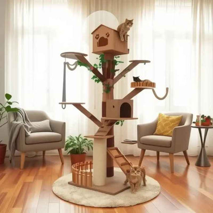 Arbre à Chat en Bois | Naturel Élégance - Universduchat