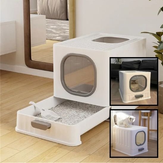 Bac litière chat anti eclaboussure