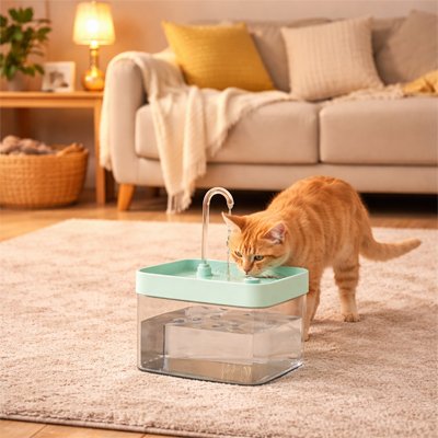 Fontaine a eau Chat Design compact et moderne
