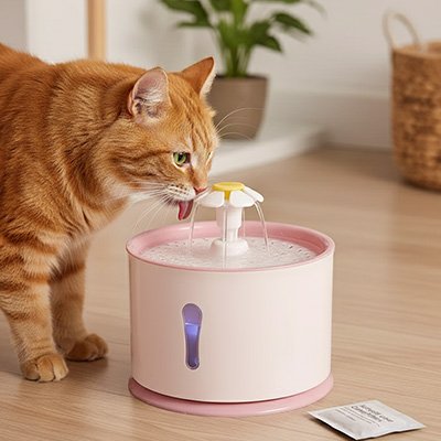 Fontaine a eau Chat Flux d'eau en mouvement continu incitant naturellement l'animal à boire davantage