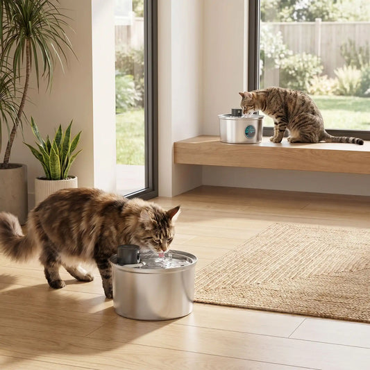 fontaine a eau chat sur batterie
