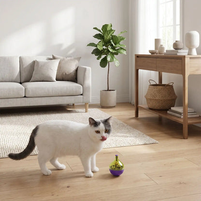 Distributeur friandises chat | Carafe oscillante anti-glouton | Lot de 3 ou 5