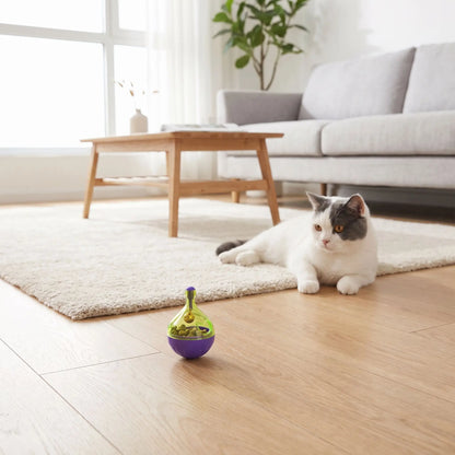 Distributeur friandises chat | Carafe oscillante anti-glouton | Lot de 3 ou 5