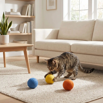 Balle en Sisal pour Chat | Griffoir & Jouet Sonore 10 cm – Anti-Griffures