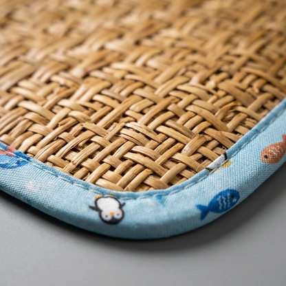 Tapis Rafraîchissant pour Chat | Rotin Naturel Respirant