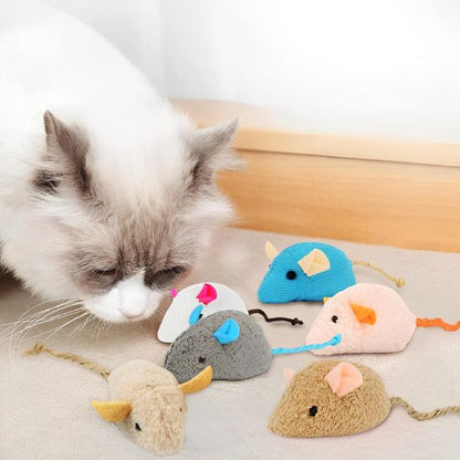 Jouets souris en fausse fourrure pour chat, plusieurs couleurs et ficelles