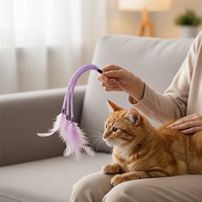 Jeu pour chat forme de chenille