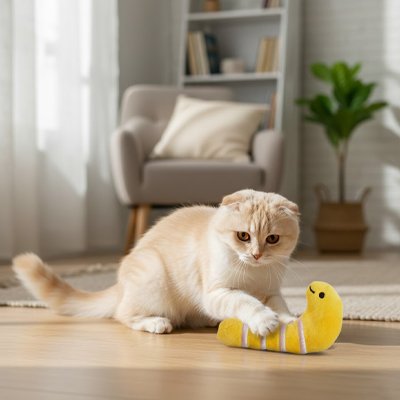 Jouet chat jouant dans la maison 