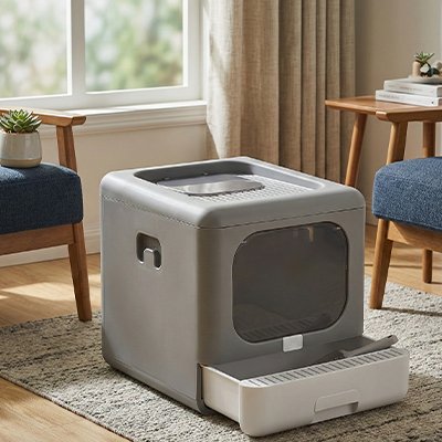 Maison de toilette pour Chat Design moderne et discret: 