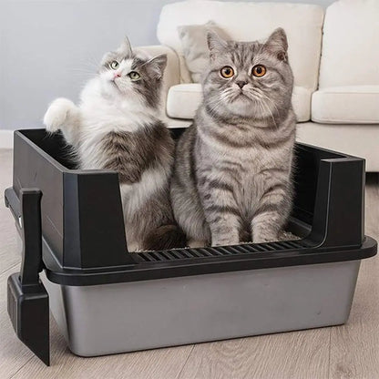Bac à litière pour chat CleanControl, base beige et rebords noirs