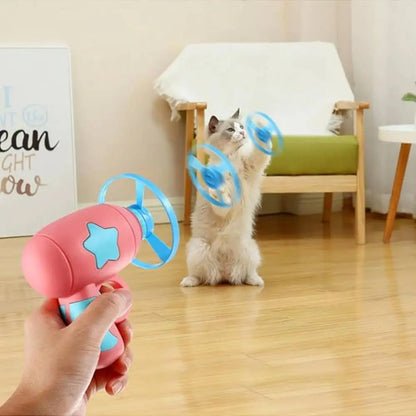 Lance-bulles d’été pour chat rose, embout étoile bleu et anneaux tournants