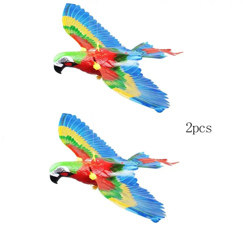 Lot de 2 jouets pour chat en forme d’oiseau multicolore